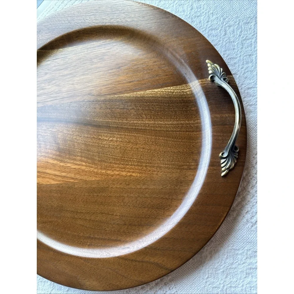 VTG Ozark Black Walnut Serving Plate with Handles 12